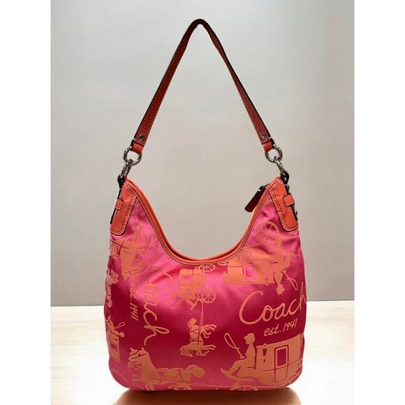 Y2K Coach F14480 Horse & Carriage Sateen Hobo Bag & Pleated Wristlet - Picture 3 of 14